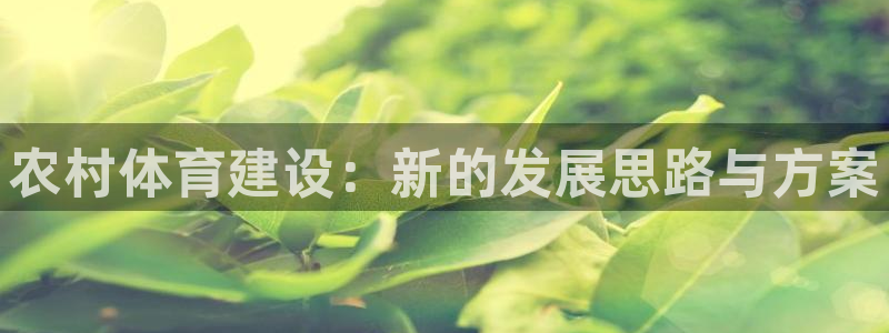 意昂体育4平台注册要钱吗：农村体育建设：新的发展思路与方案