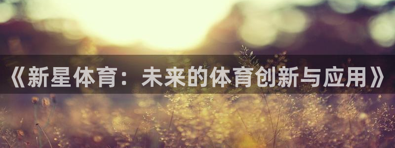 意昂4集团简介：《新星体育：未来的体育创新与应用》